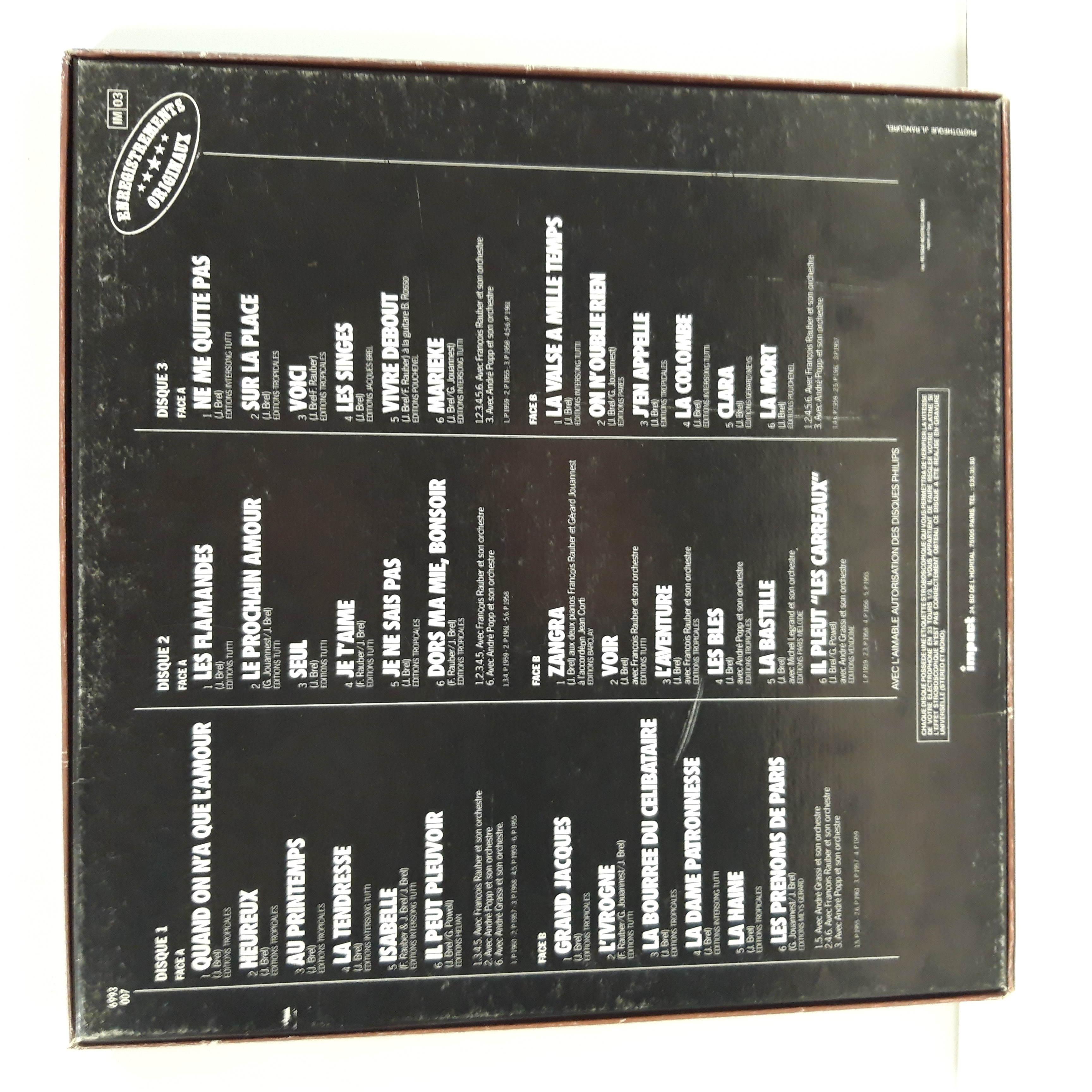 Jacques Brel, Ne me quitte pas, Coffret d'Or 3 vinyls 33 T. 1980 - Impact, 699007-IM 03 - Bon état - Photo 2